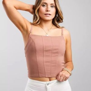 Free People Corset Style Tank- COLOR BLACK- Size XS